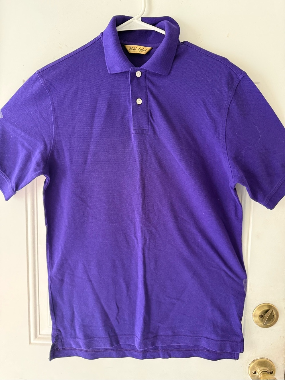 Vintage Gold Label Purple Pique Knit Polo Shirt S